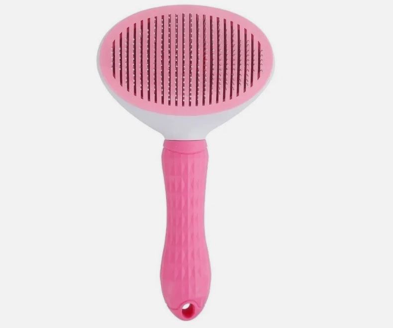 Pet Dog Cat Self Cleaning Slicker Brush Hair Remover Grooming Deshedding Comb