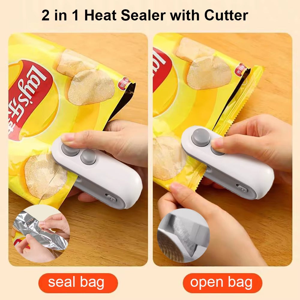 2-in-1 Mini Heat Bag Sealer & Cutter – Portable Food Storage Tool