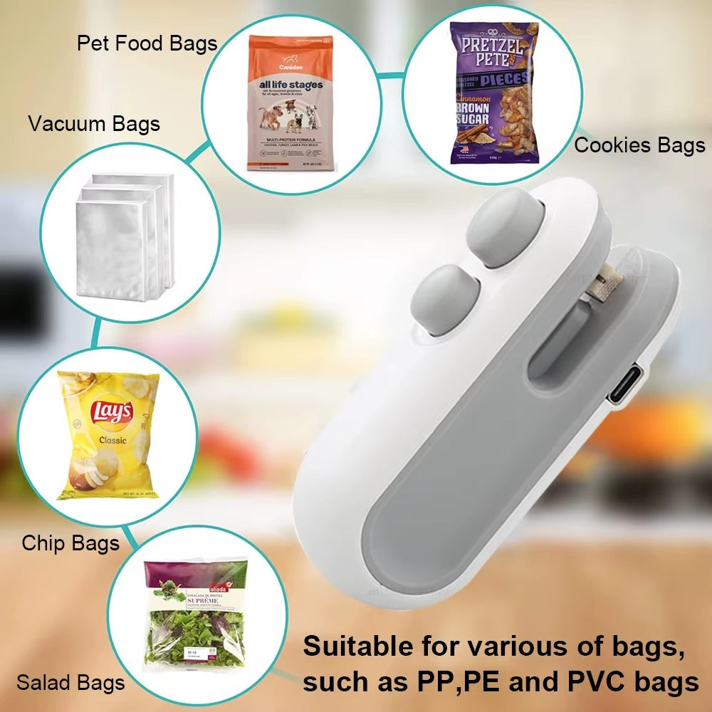 2-in-1 Mini Heat Bag Sealer & Cutter – Portable Food Storage Tool